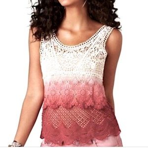 AMERICAN EAGLE OMBRE CROCHET TANK